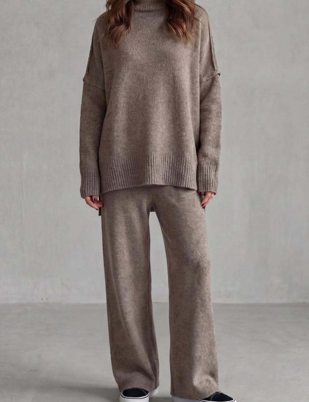 Arabella Knox | Relaxed Warmth Knit Lounge Set in Charcoal