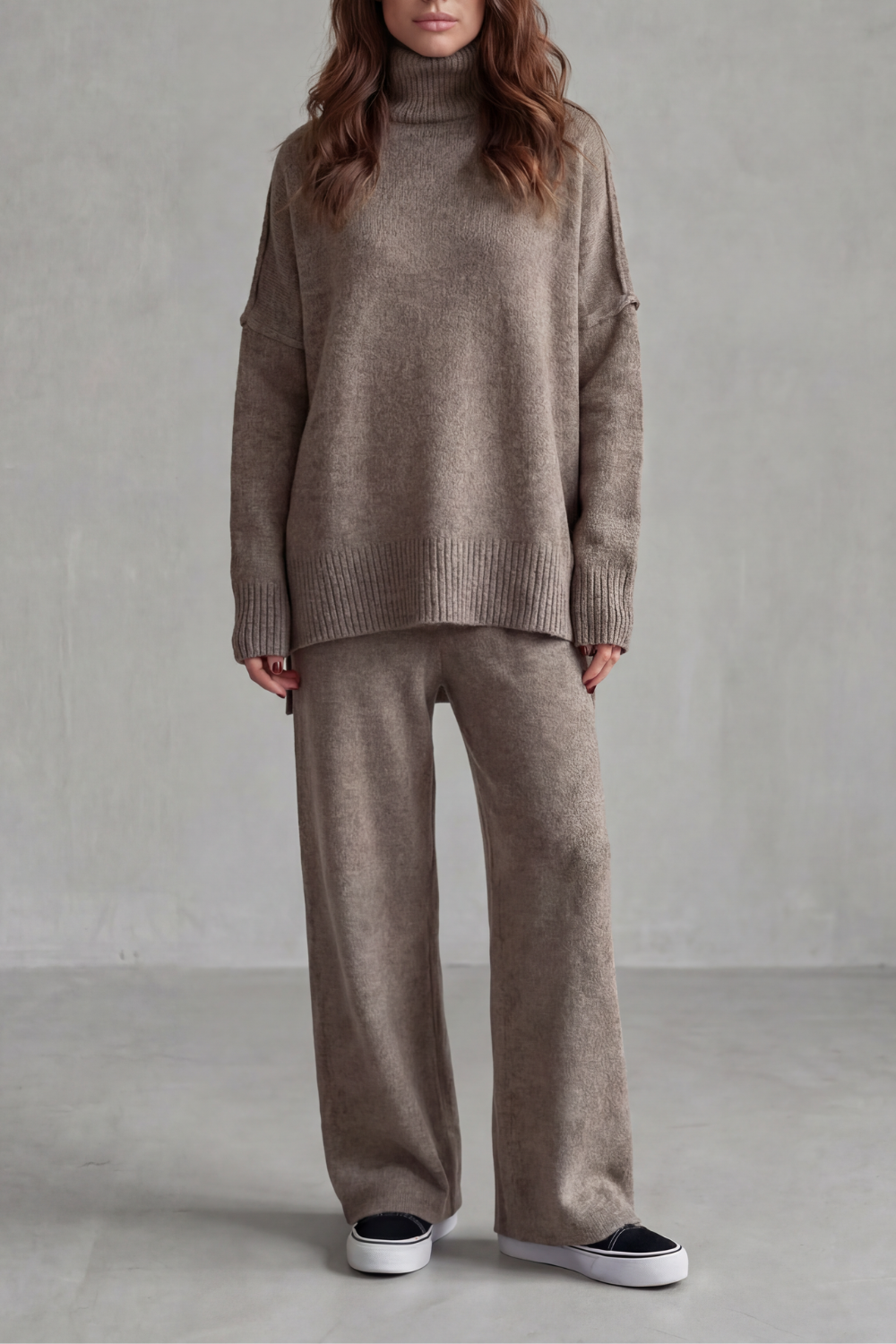 Arabella Knox | Relaxed Warmth Knit Lounge Set in Charcoal