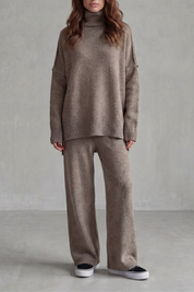 Arabella Knox | Relaxed Warmth Knit Lounge Set in Charcoal