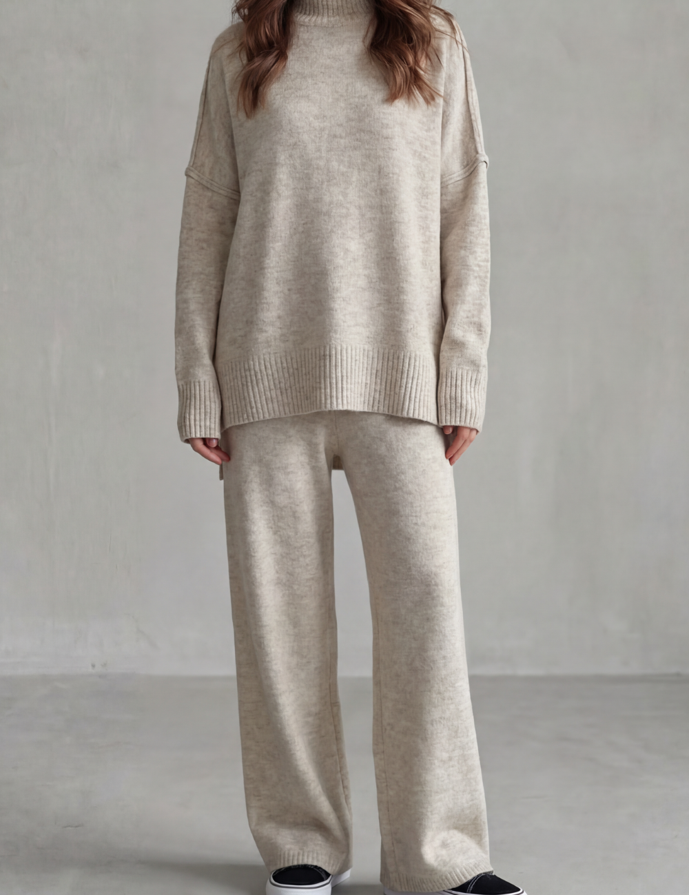 Arabella Knox | Relaxed Warmth Knit Lounge Set in Charcoal