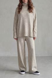 Arabella Knox | Relaxed Warmth Knit Lounge Set in Charcoal