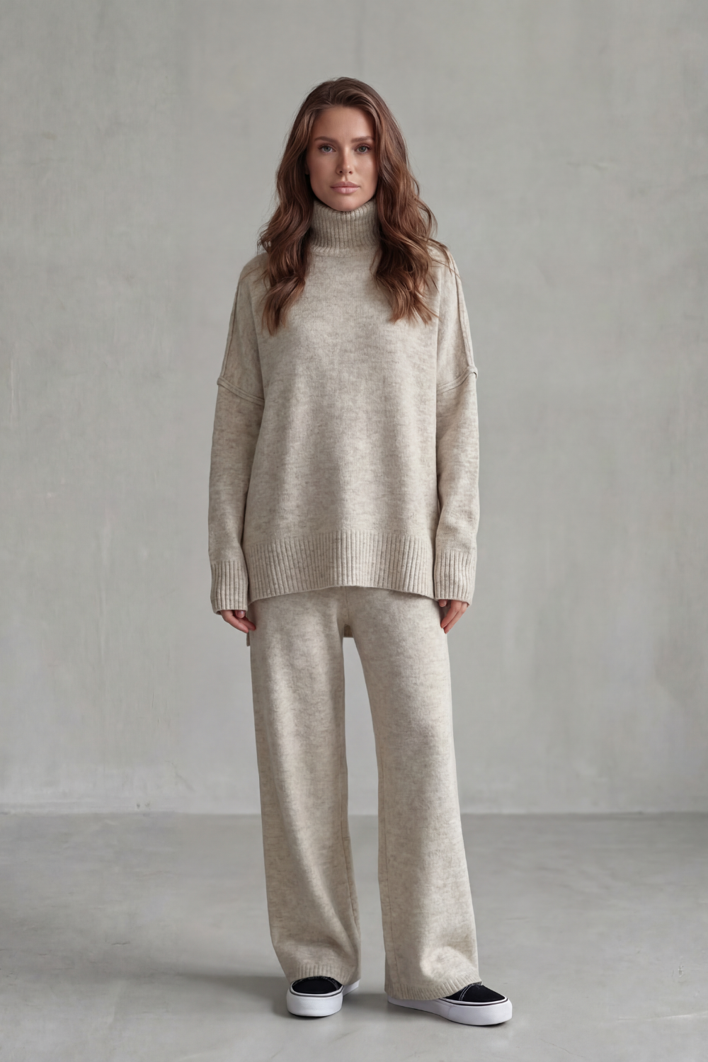 Arabella Knox | Relaxed Warmth Knit Lounge Set in Charcoal