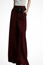 Valentina Moreau | Tailored Wide Leg Trousers With Belt Detail For Women