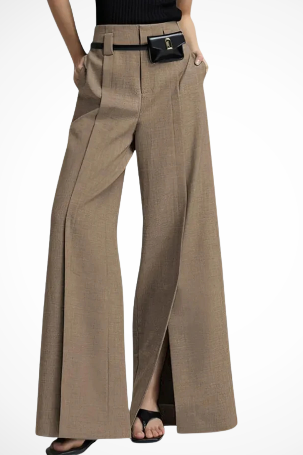 Valentina Moreau | Tailored Wide Leg Trousers With Belt Detail For Women