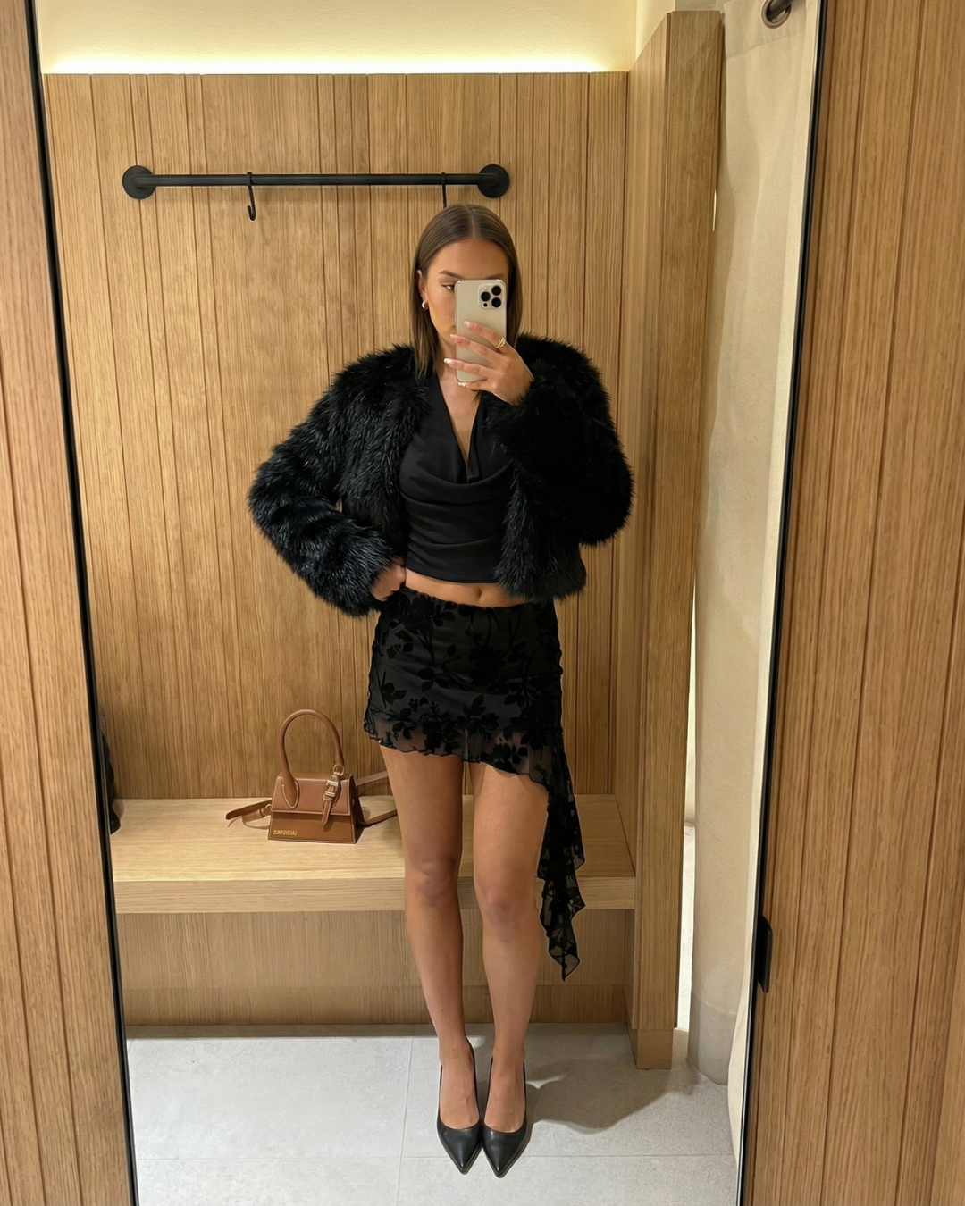 Valentina Moretti | Luxe Cropped Faux Fur Jacket For Women