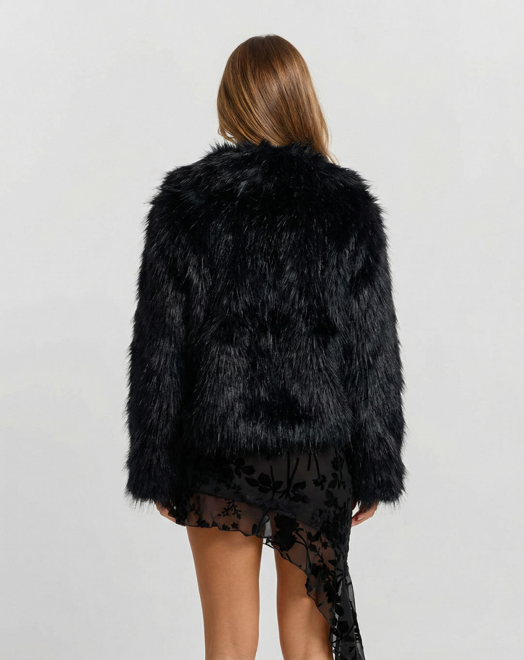 Valentina Moretti | Luxe Cropped Faux Fur Jacket For Women