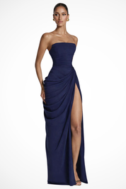 Valentina Moretti | Strapless Draped Evening Gown