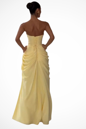 Valentina Moretti | Strapless Draped Evening Gown