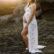 Valentina Rousseau | Extra Long Lace Maternity Maxi Dress