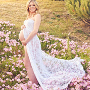 Valentina Rousseau | Extra Long Lace Maternity Maxi Dress