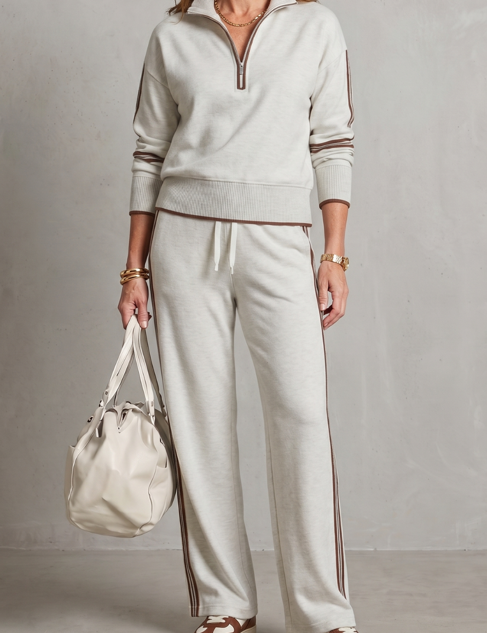 Harriet Drummond | Sporty Contrast Trim Knit Lounge Set