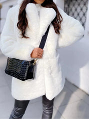 Valérie Moreau | Luxe Faux Fur Mid-Length Coat For Women