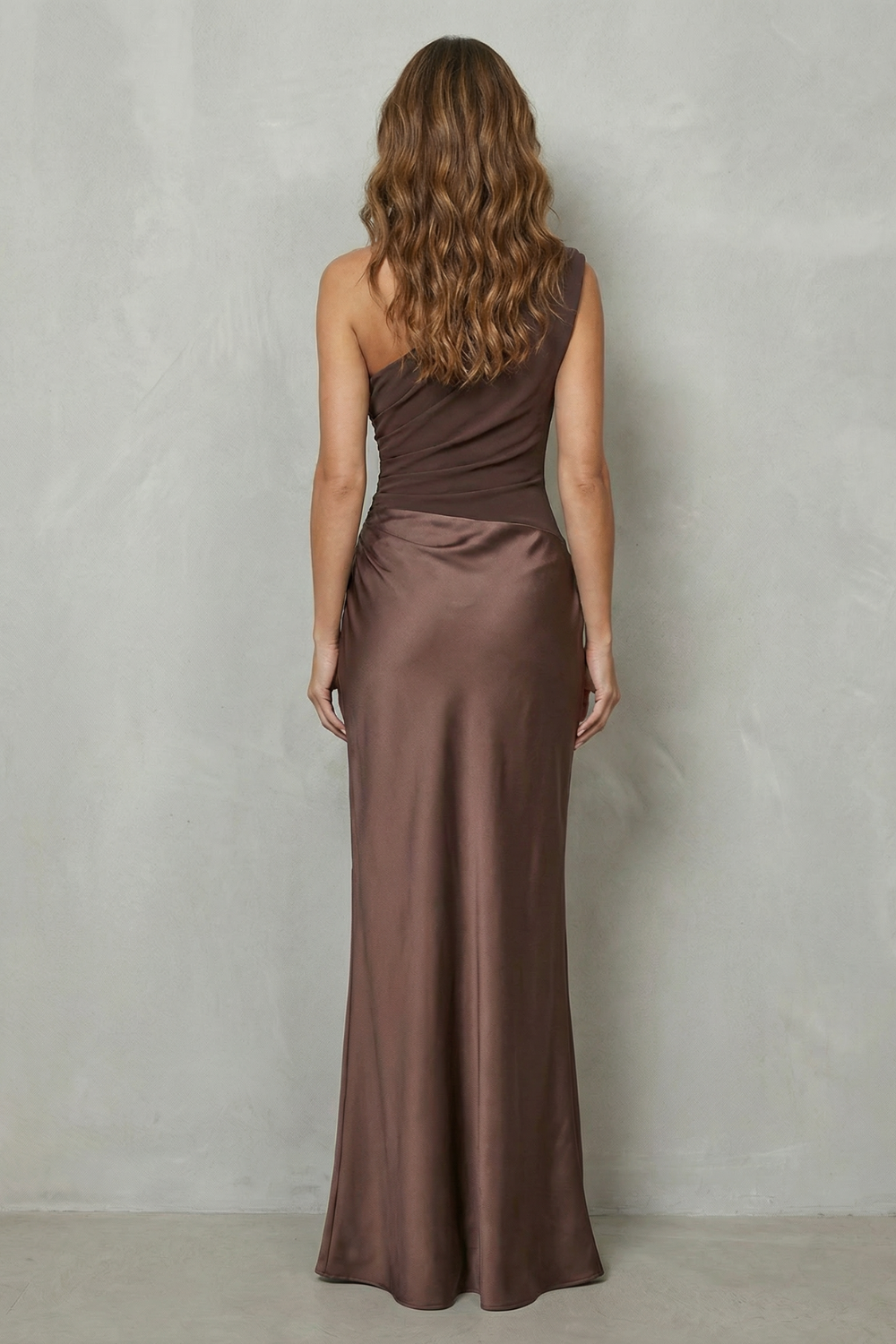 Arabella Kingsley | Asymmetric Satin Drape Evening Gown