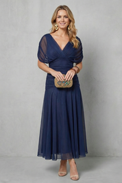 Verity Sanderson | Draped Floral Maxi Dress in Watercolour Print