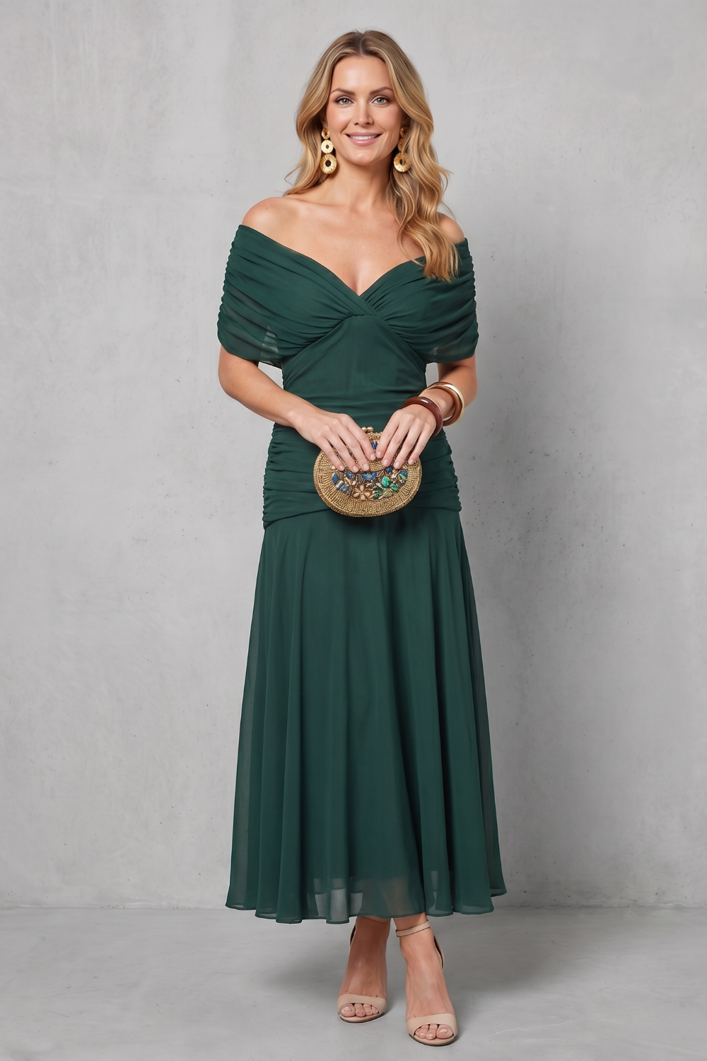 Verity Sanderson | Draped Floral Maxi Dress in Watercolour Print