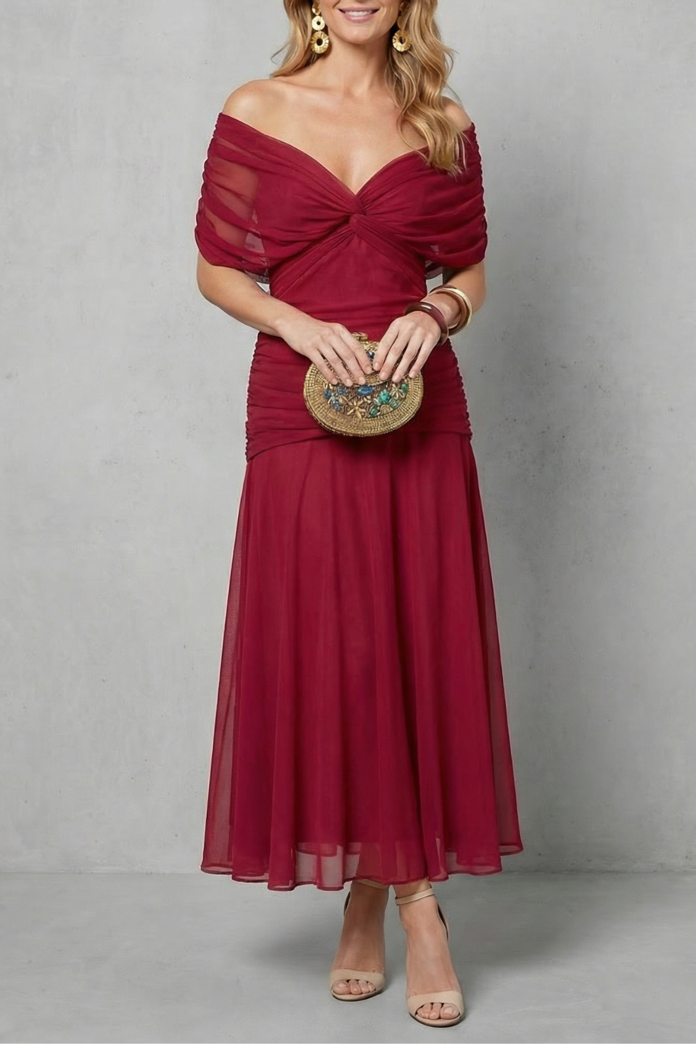 Verity Sanderson | Draped Floral Maxi Dress in Watercolour Print