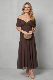 Verity Sanderson | Draped Floral Maxi Dress in Watercolour Print