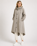 Verity Hammond | Long Rain Jacket Light Grey Hooded