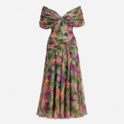 Verity Sanderson | Draped Floral Maxi Dress in Watercolour Print