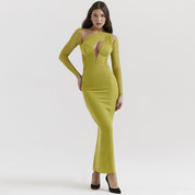 Victoria Kitzel | Luxury Deep V Split Dress with Hollow Details