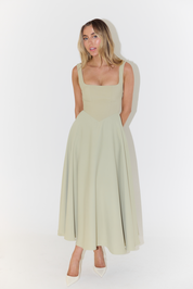 Violetta Grandin | Women’s Midi Dress – Flattering Fit – Cinched Waist – Flowing Silhouette