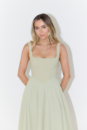 Violetta Grandin | Women’s Midi Dress – Flattering Fit – Cinched Waist – Flowing Silhouette