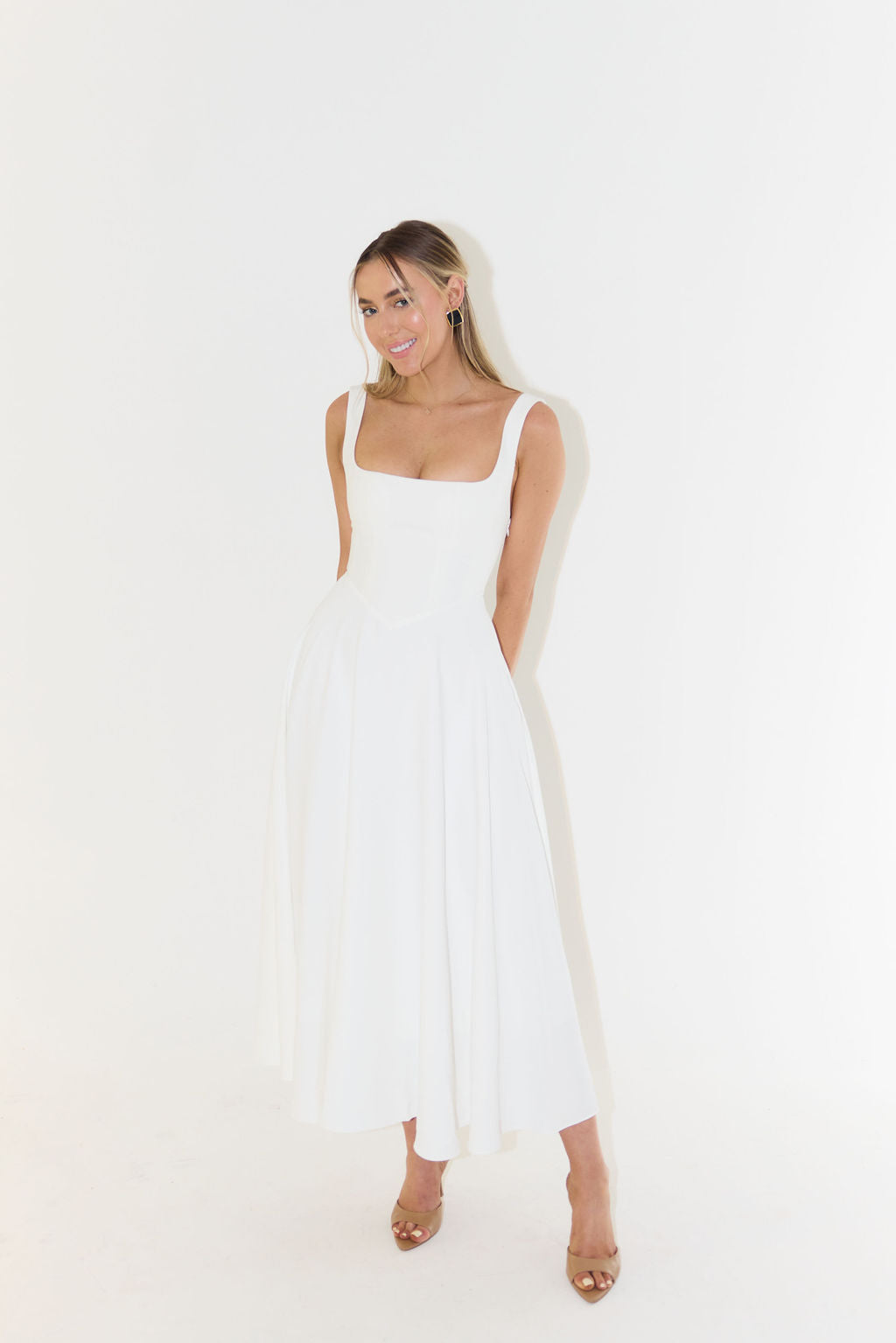 Violetta Grandin | Women’s Midi Dress – Flattering Fit – Cinched Waist – Flowing Silhouette