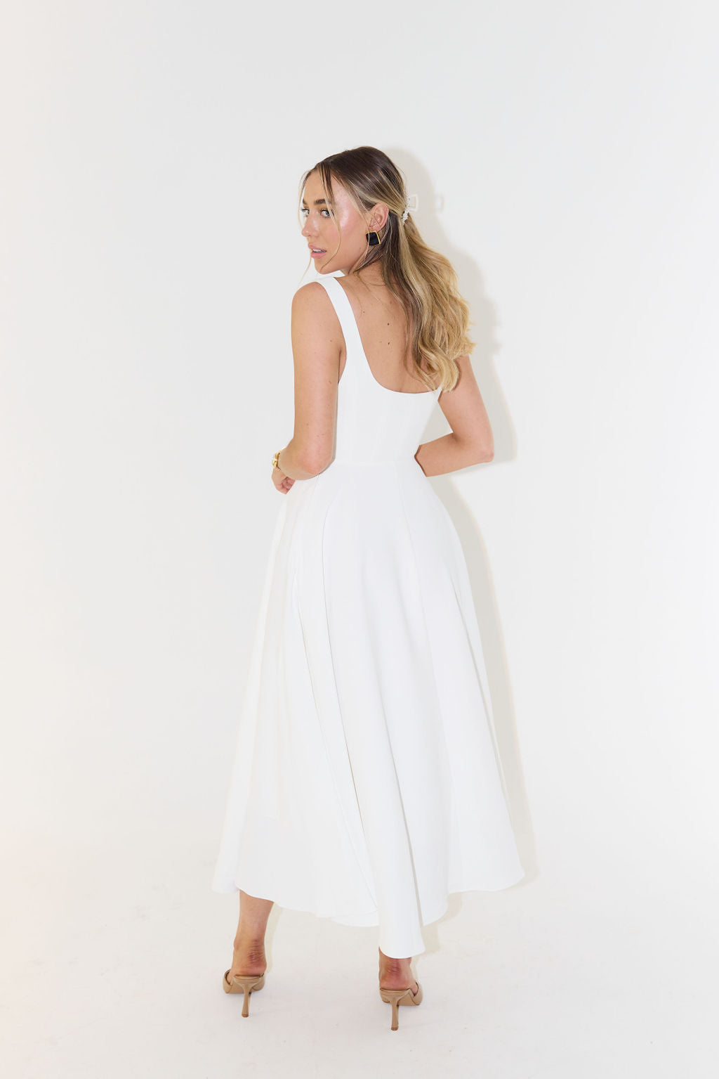 Violetta Grandin | Women’s Midi Dress – Flattering Fit – Cinched Waist – Flowing Silhouette