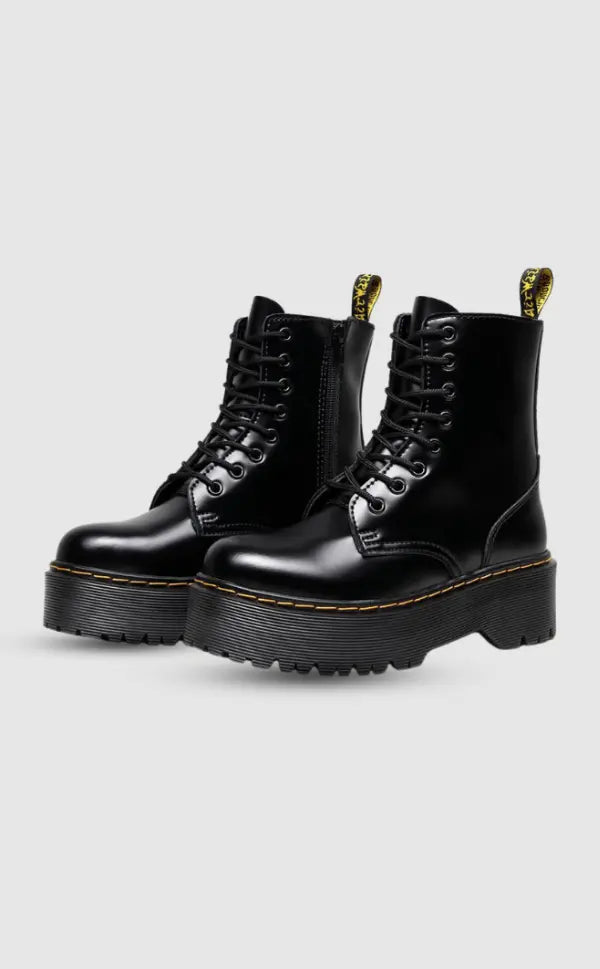 Viveca Stormaine | Women's Leather Platform Boots – Urban Street Style & Comfort