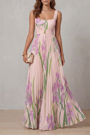 Penelope Weston | Watercolour Floral Pleated Maxi Dress
