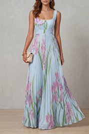 Penelope Weston | Watercolour Floral Pleated Maxi Dress