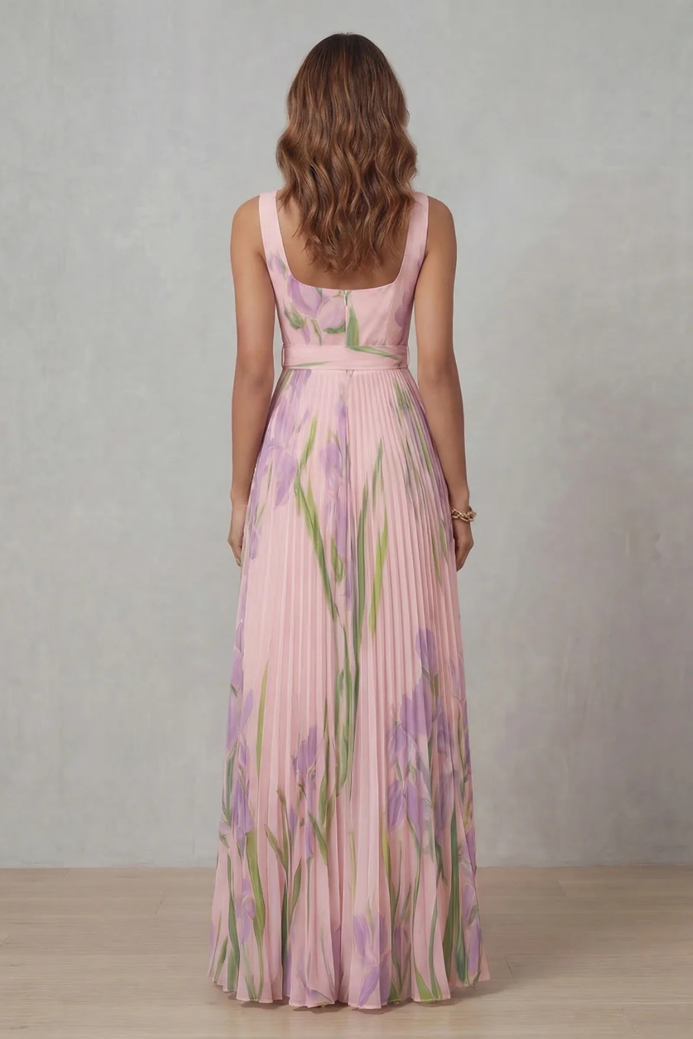 Penelope Weston | Watercolour Floral Pleated Maxi Dress