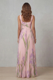 Penelope Weston | Watercolour Floral Pleated Maxi Dress
