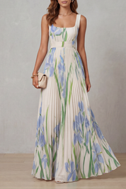 Penelope Weston | Watercolour Floral Pleated Maxi Dress