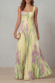 Penelope Weston | Watercolour Floral Pleated Maxi Dress