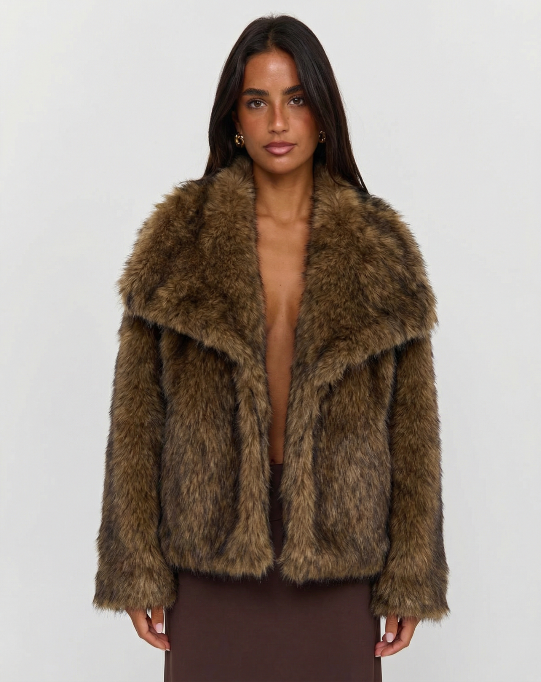 Vivienne Charpentier | Winter Brown Faux Fur Coat