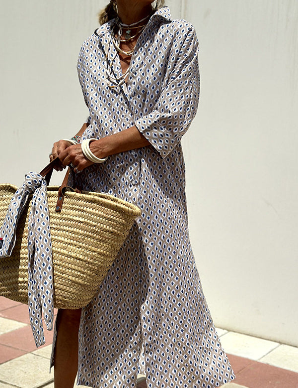 Vivienne Lunel | Striped Shirt Midi Dress For Women