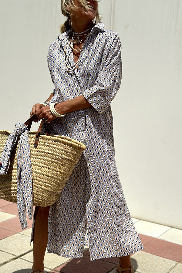 Vivienne Lunel | Striped Shirt Midi Dress For Women