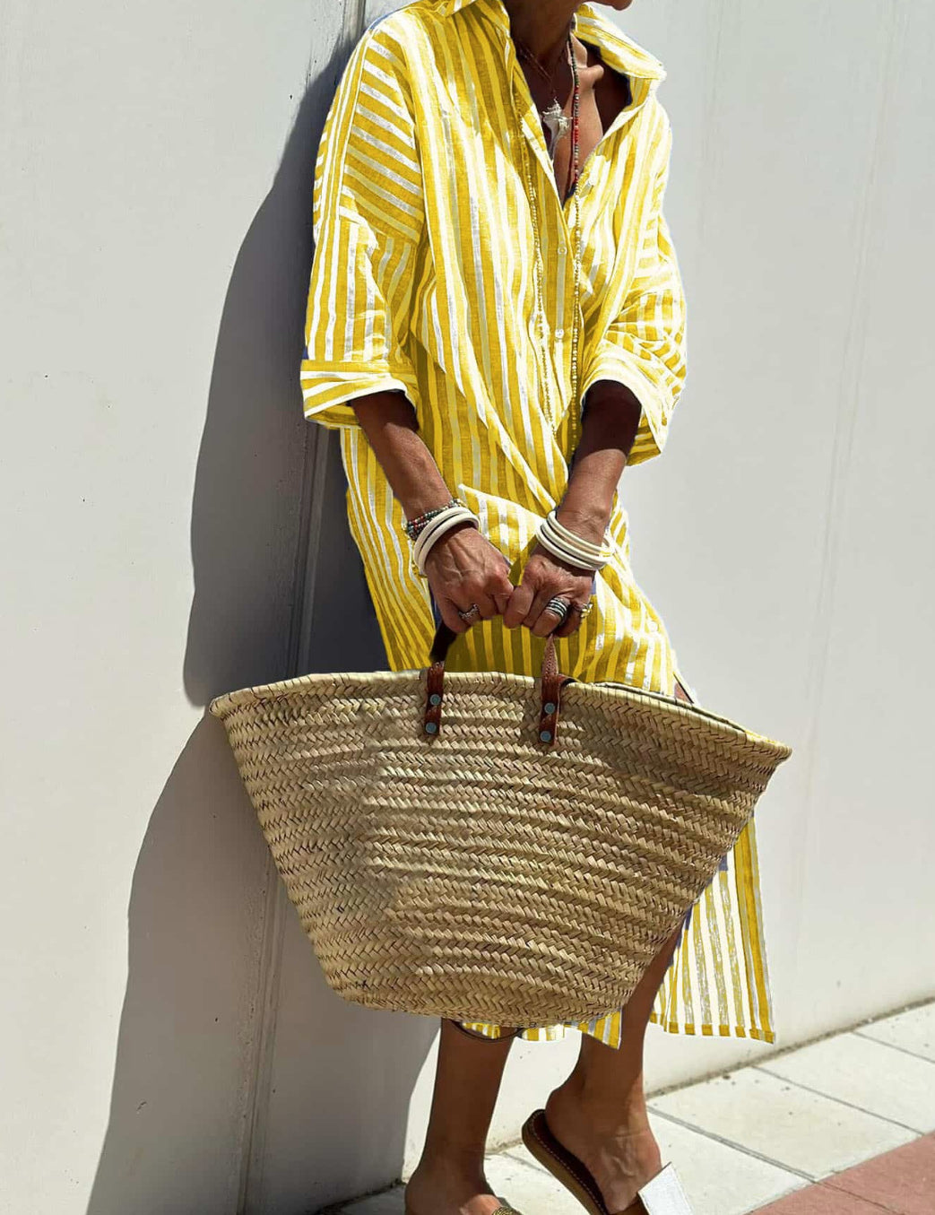 Vivienne Lunel | Striped Shirt Midi Dress For Women