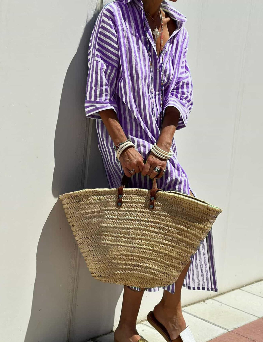 Vivienne Lunel | Striped Shirt Midi Dress For Women