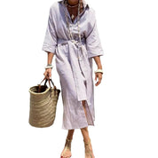 Vivienne Lunel | Striped Shirt Midi Dress For Women
