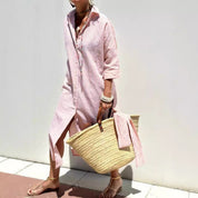 Vivienne Lunel | Striped Shirt Midi Dress For Women
