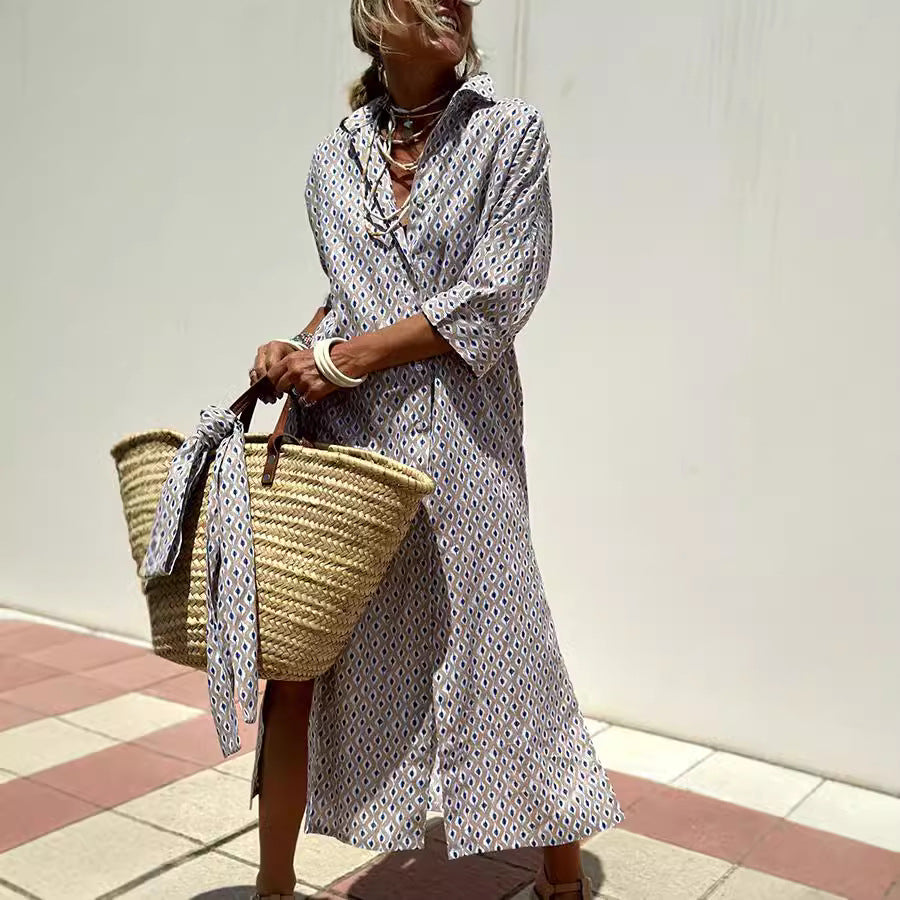 Vivienne Lunel | Striped Shirt Midi Dress For Women