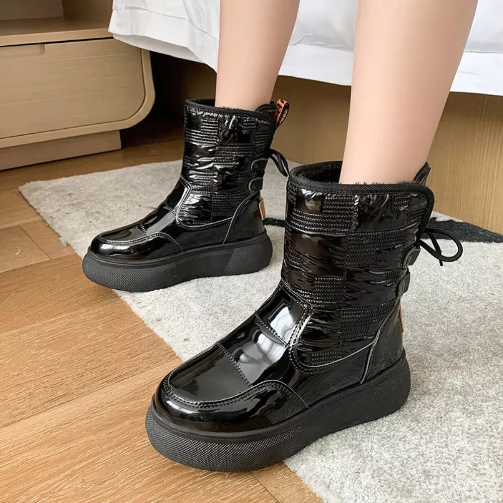 Isla Griffiths | Bottes de neige d’hiver imperméables à semelle compensée épaisse