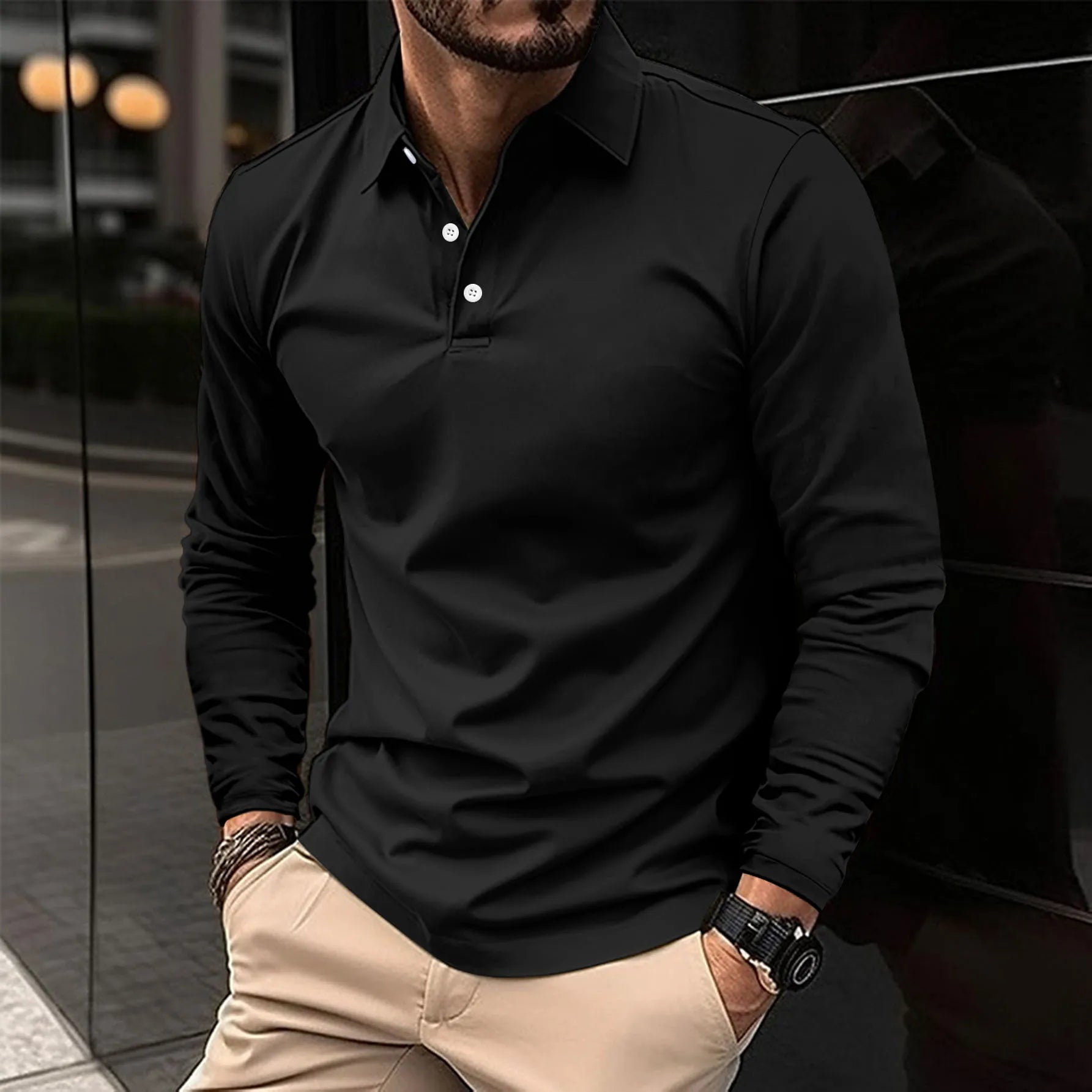 William Harrington | Long Sleeve Polo Shirt For Men