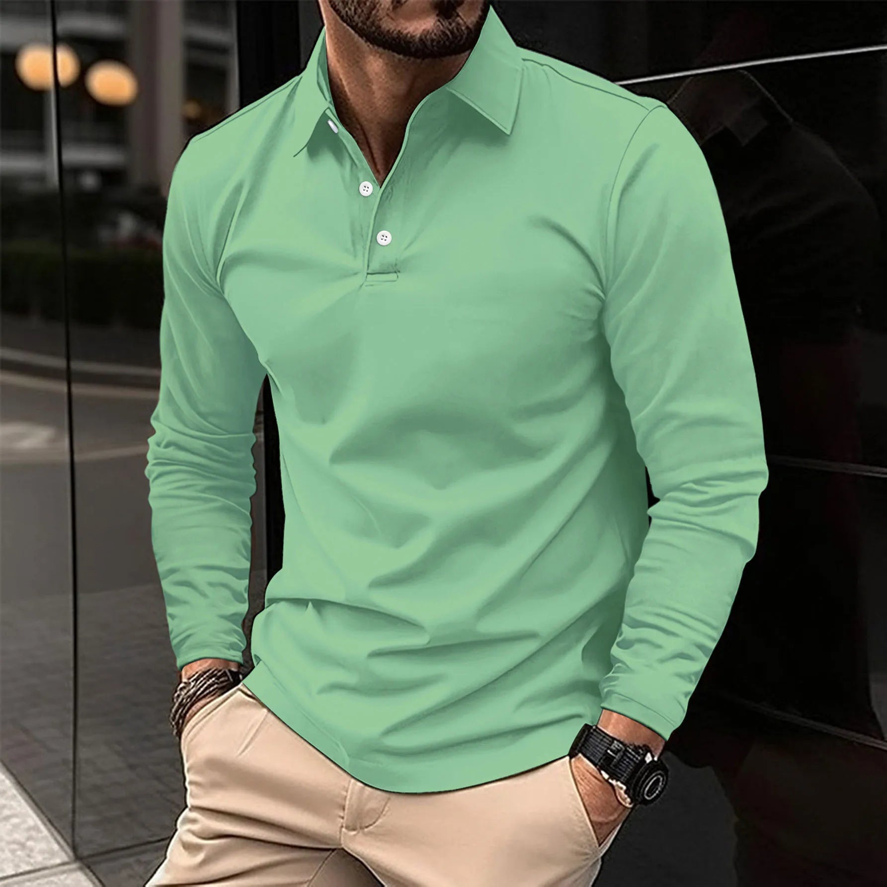 William Harrington | Long Sleeve Polo Shirt For Men