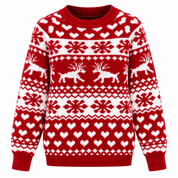 Winter Cheer | Pull de Noël à motif jacquard cerf rouge pour femmes