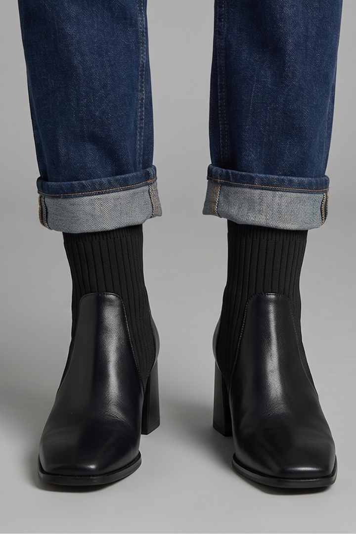 Aurora Sinclair | Knit Heel Ankle Boots For Women