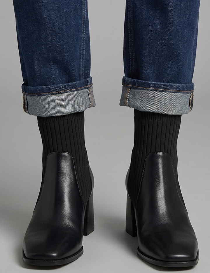 Aurora Sinclair | Knit Heel Ankle Boots For Women