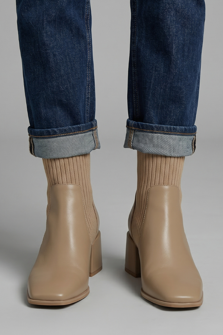 Aurora Sinclair | Knit Heel Ankle Boots For Women